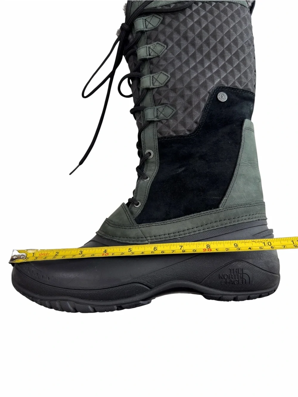 The North Face Shellista III Tall Winter Boots Black Dark Green Size 10.5